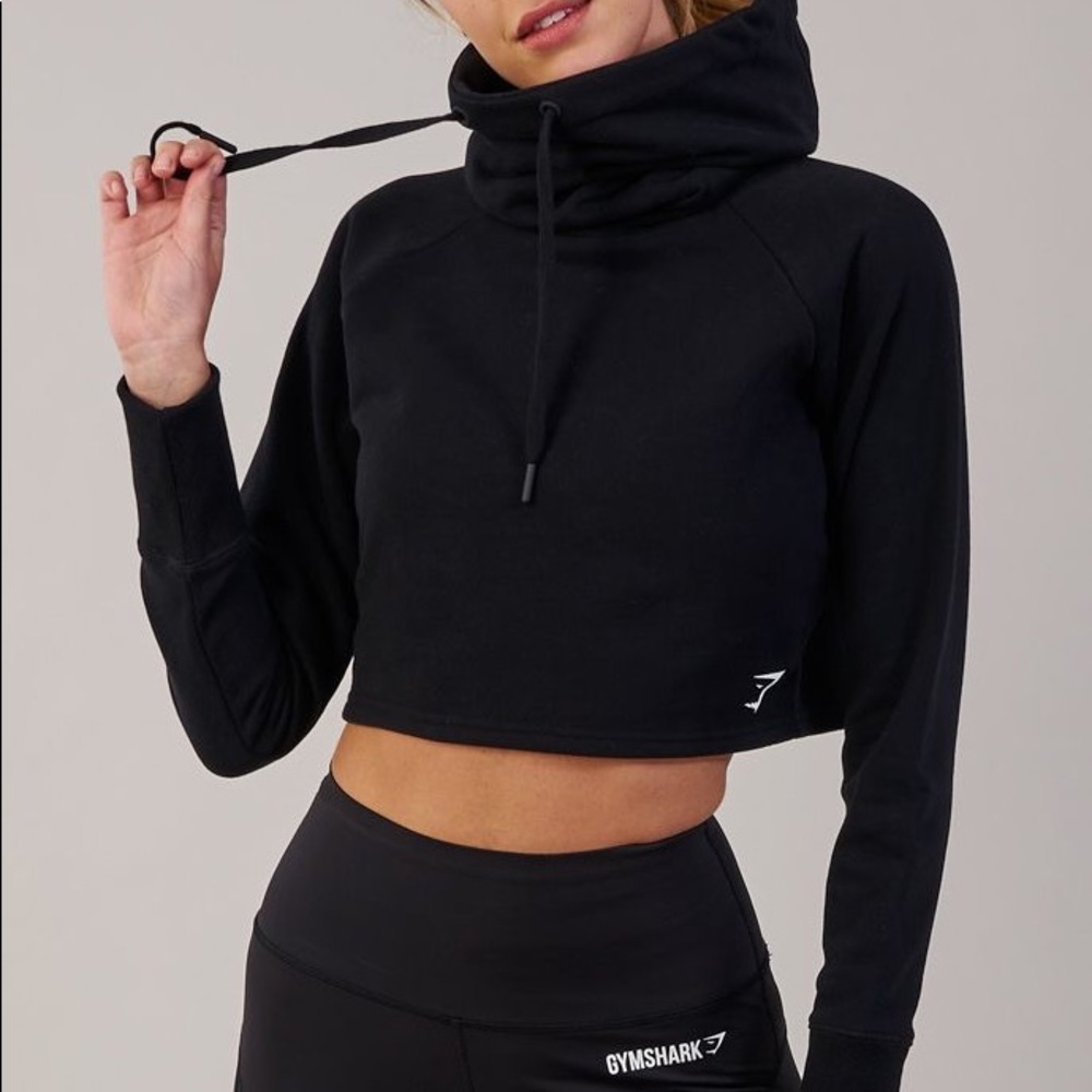 Black cowl neck Gymshark hoodie in medium